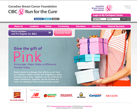 Run for the Cure website