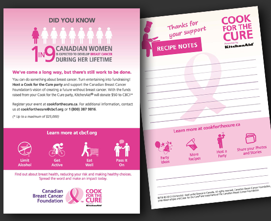 Cook for the Cure Information and Recipe Card